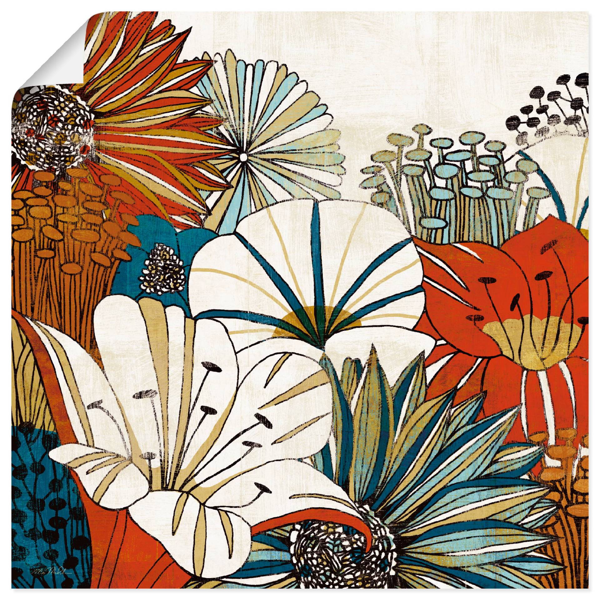 Artland Wandbild »Zeitgenössischer Garten I«, Blumen, (1 St.), als Leinwandbild, Poster in verschied. Grössen von Artland