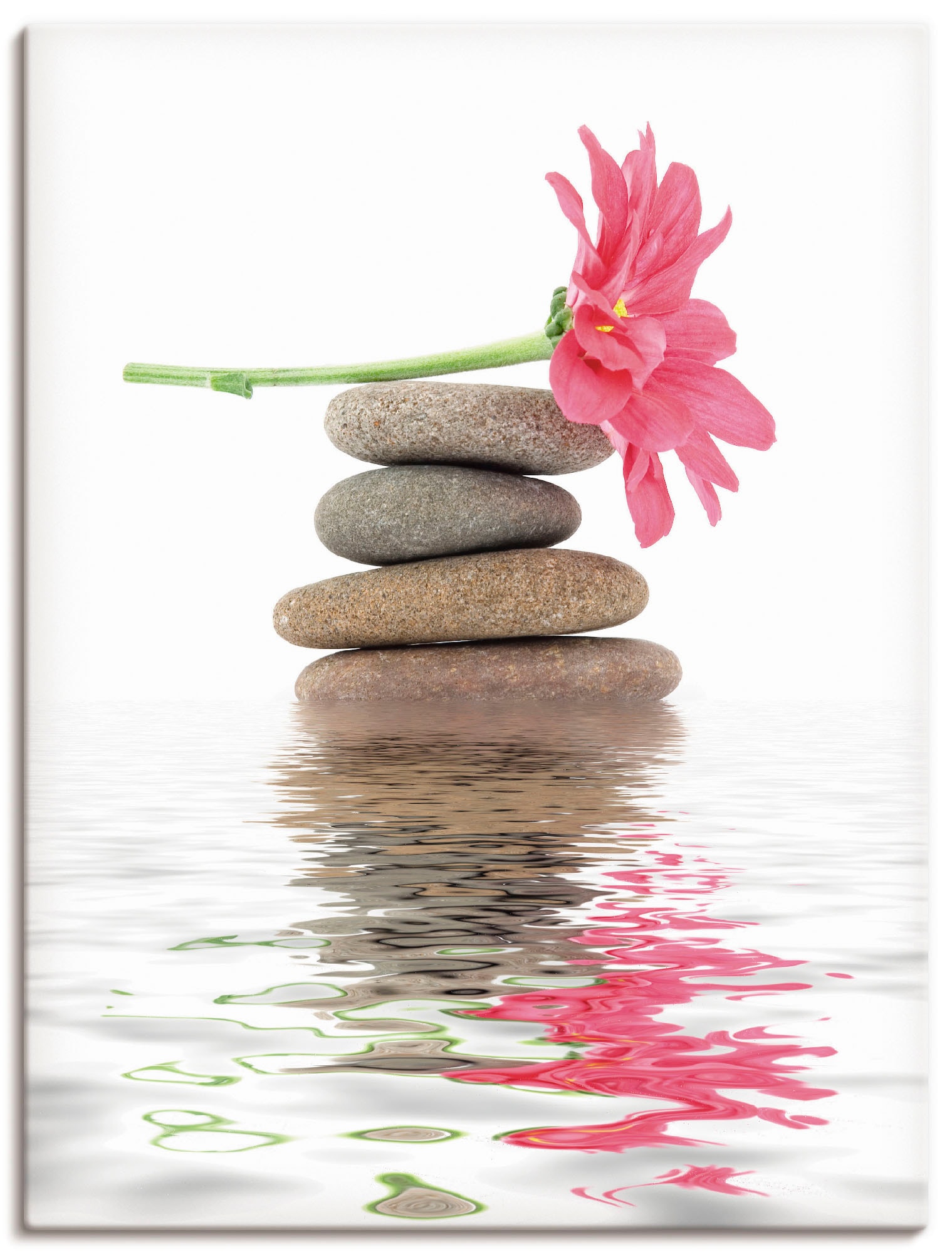 Artland Wandbild »Zen Spa Steine mit Blumen I«, Zen, (1 St.), als Leinwandbild, Poster in verschied. Grössen von Artland