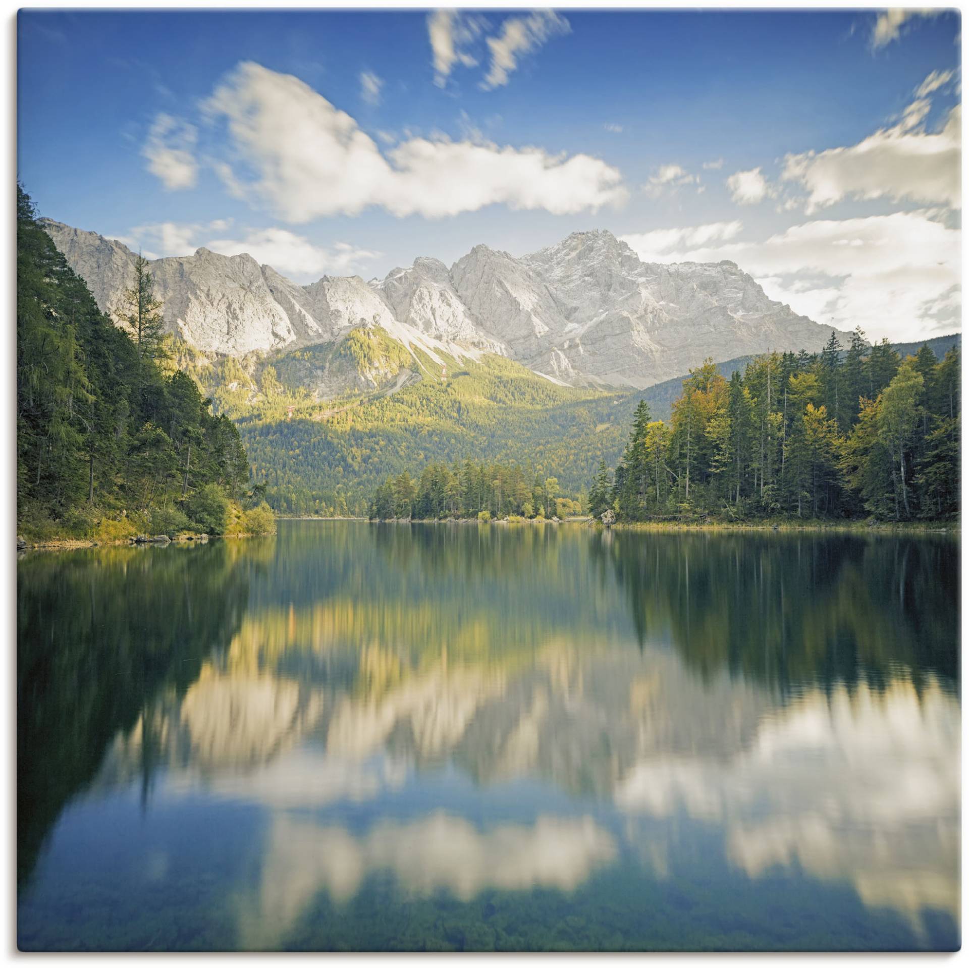 Artland Wandbild »Zugspitze mit Eibsee«, Berge & Alpenbilder, (1 St.), als Alubild, Leinwandbild, Wandaufkleber oder Poster in versch. Grössen von Artland