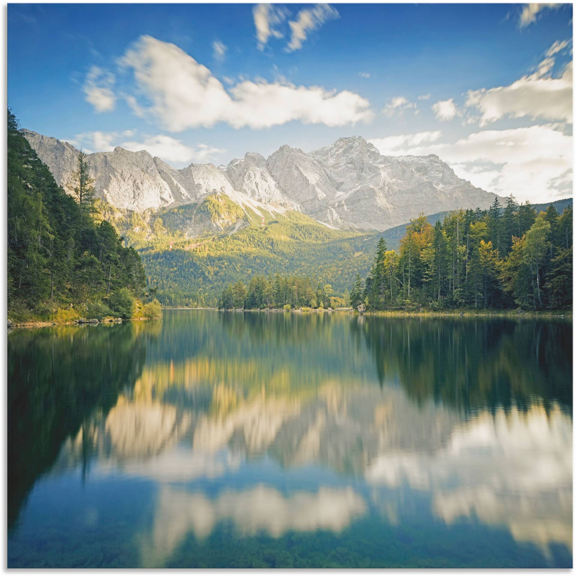 Artland Wandbild »Zugspitze mit Eibsee«, Berge & Alpenbilder, (1 St.), als Alubild, Leinwandbild, Wandaufkleber oder Poster in versch. Grössen von Artland