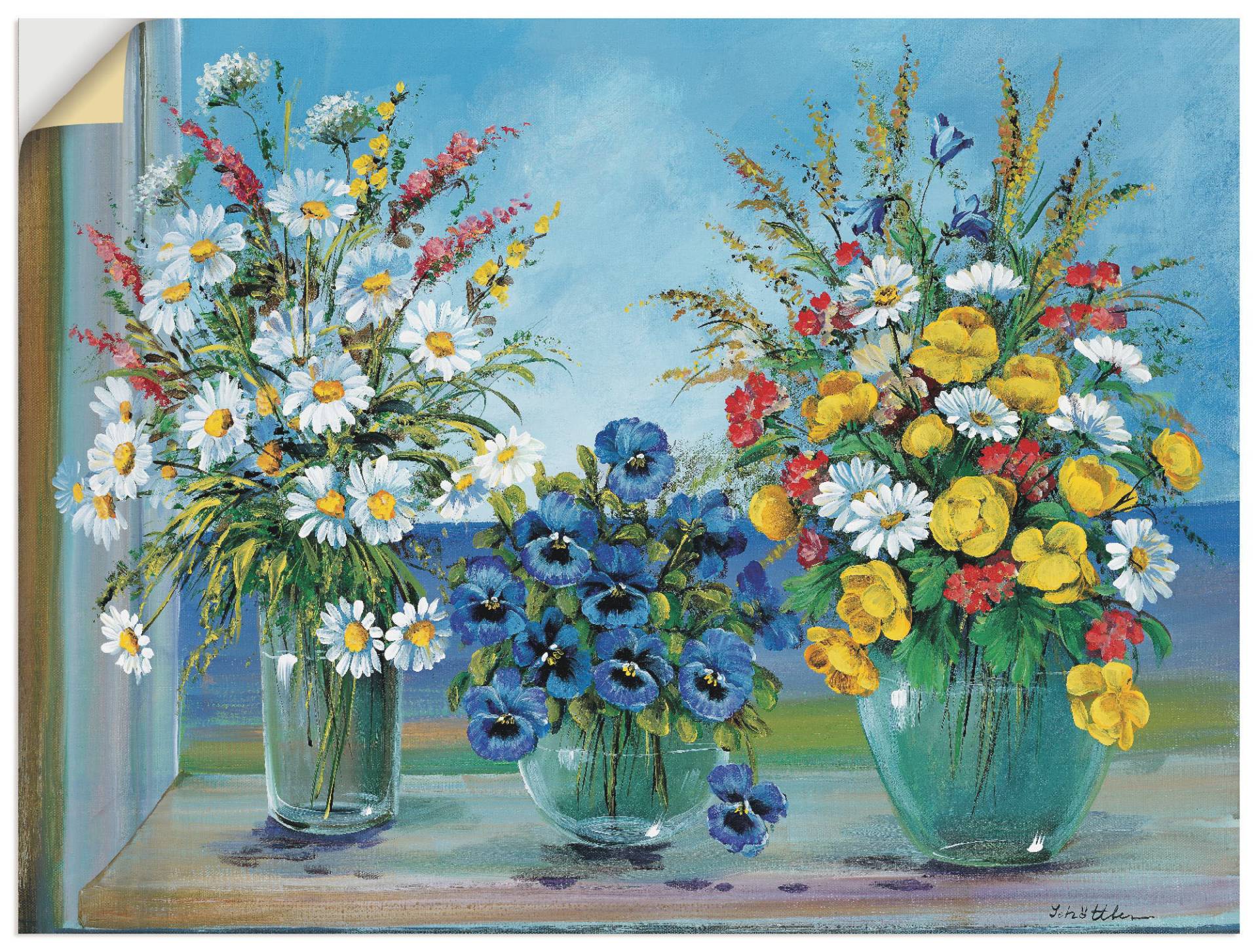 Artland Wandbild »gesammelte Kreierungen«, Blumen, (1 St.), als Leinwandbild, Wandaufkleber oder Poster in versch. Grössen von Artland