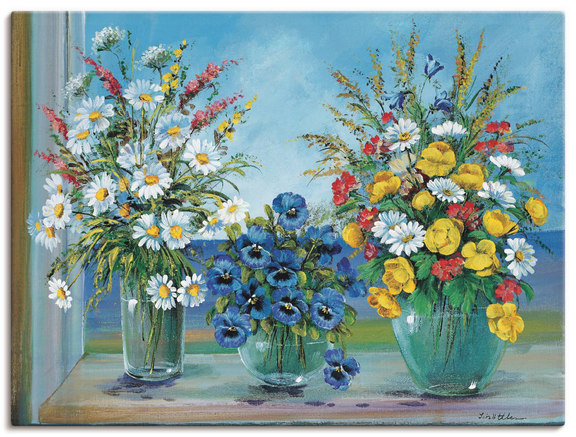 Artland Wandbild »gesammelte Kreierungen«, Blumen, (1 St.), als Leinwandbild, Wandaufkleber oder Poster in versch. Grössen von Artland