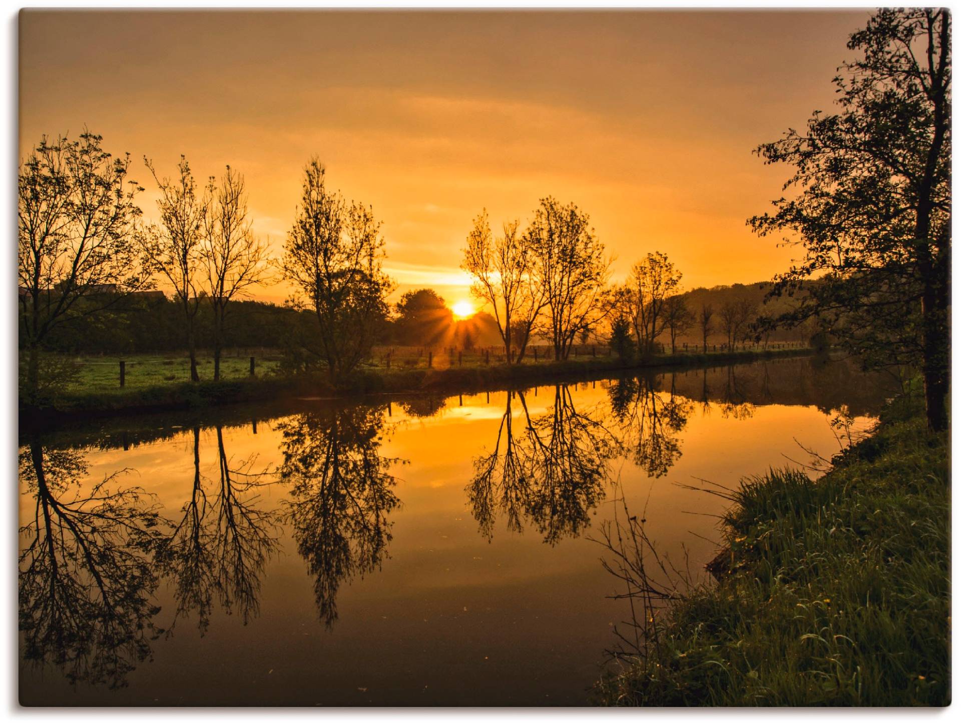 Artland Leinwandbild »goldener Morgen«, Sonnenaufgang & -untergang, (1 St.), auf Keilrahmen gespannt von Artland