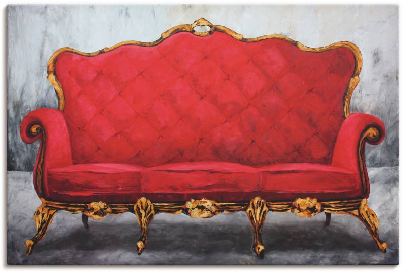 Artland Wandfolie »Rotes Sofa«, Innenarchitektur, (1 St.), selbstklebend von Artland