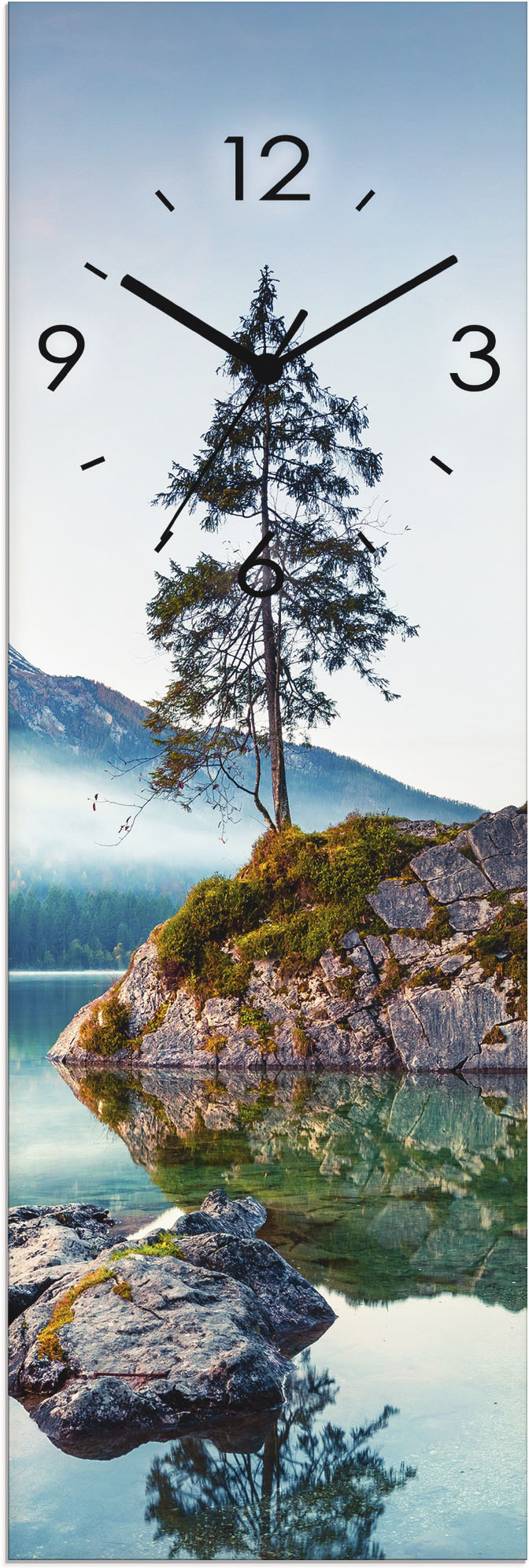 Artland Wanduhr »Glasuhr Herbstszene des Hintersee vor Alpen«, wahlweise mit Quarz- oder Funkuhrwerk, lautlos ohne Tickgeräusche von Artland