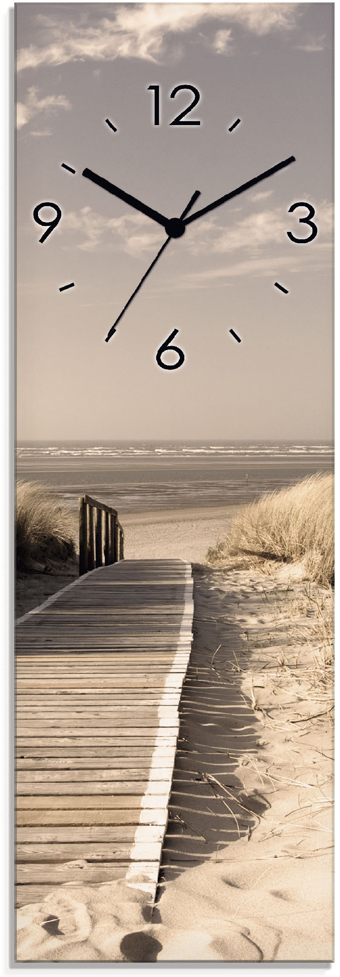 Artland Wanduhr »Nordseestrand auf Langeoog - Steg_Sepia«, wahlweise mit Quarz- oder Funkuhrwerk, lautlos ohne Tickgeräusche Artland Wanduhr »Nordseestrand auf Langeoog - Steg_Sepia«, wahlweise mit Quarz- oder Funkuhrwerk, lautlos ohne Tickgeräusche von Artland