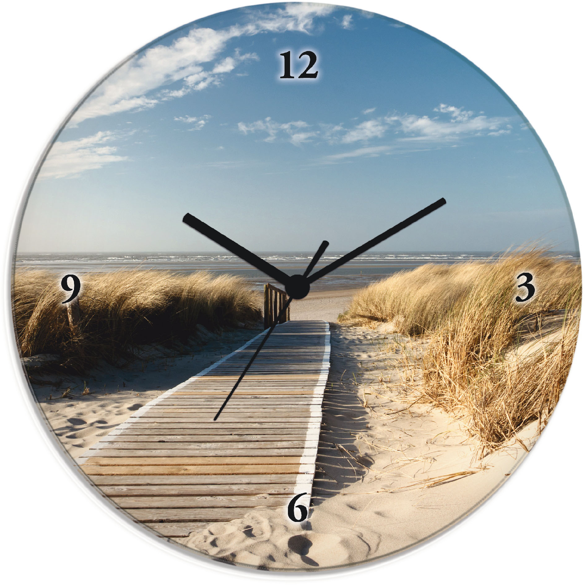 Artland Wanduhr »Nordseestrand auf Langeoog - Steg«, wahlweise mit Quarz- oder Funkuhrwerk, lautlos ohne Tickgeräusche Artland Wanduhr »Nordseestrand auf Langeoog - Steg«, wahlweise mit Quarz- oder Funkuhrwerk, lautlos ohne Tickgeräusche von Artland