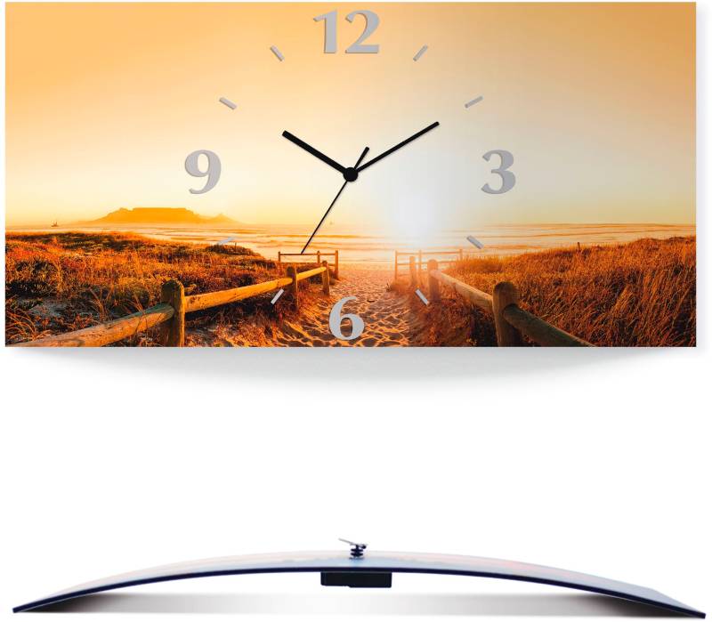 Artland Wanduhr »Sonnenuntergang Panorama Strand«, 3D Optik gebogen, mit Quarz- oder Funkuhrwerk, versch. Grössen von Artland