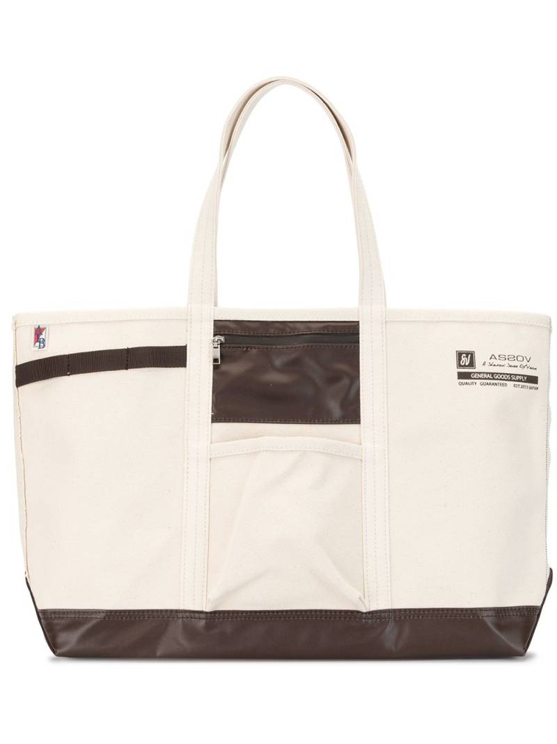 As2ov Alberton canvas tote bag - Neutrals von As2ov