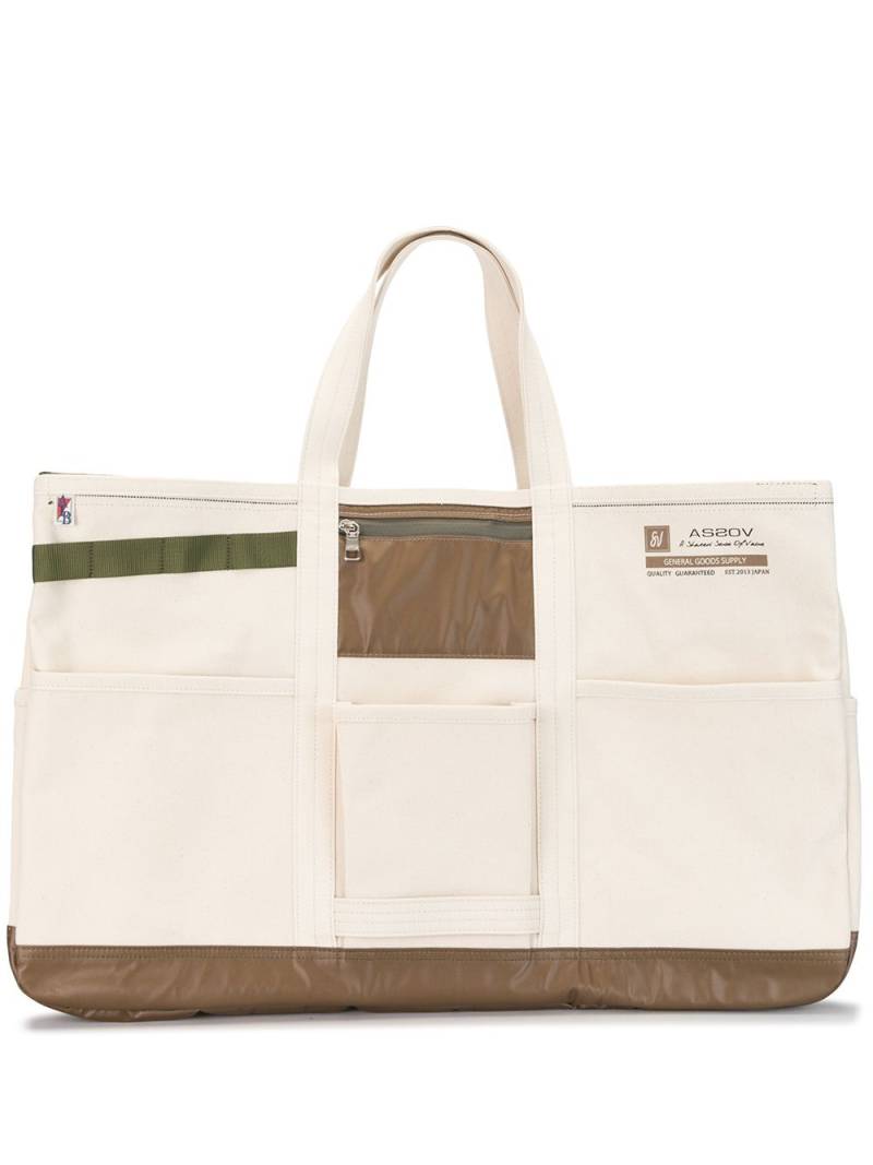 As2ov Alberton canvas tote bag - White von As2ov