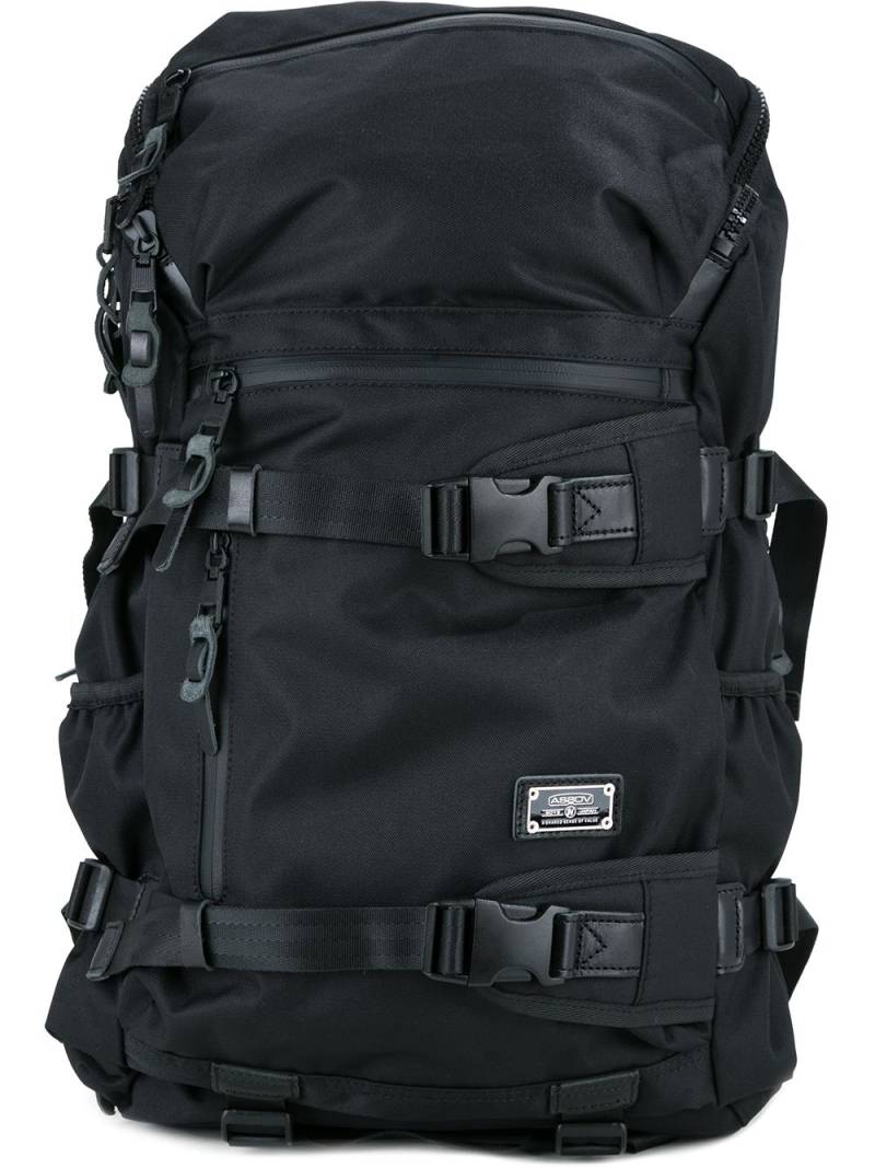 As2ov Cordura Dobby 305D round zip backpack - Black von As2ov