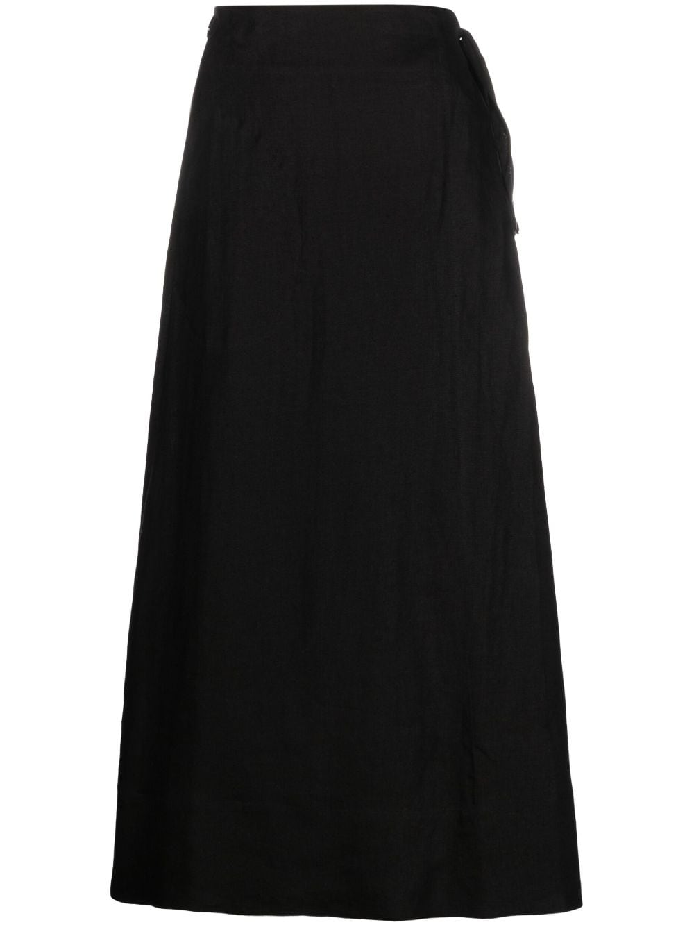 Asceno Amalfi linen maxi skirt - Black von Asceno