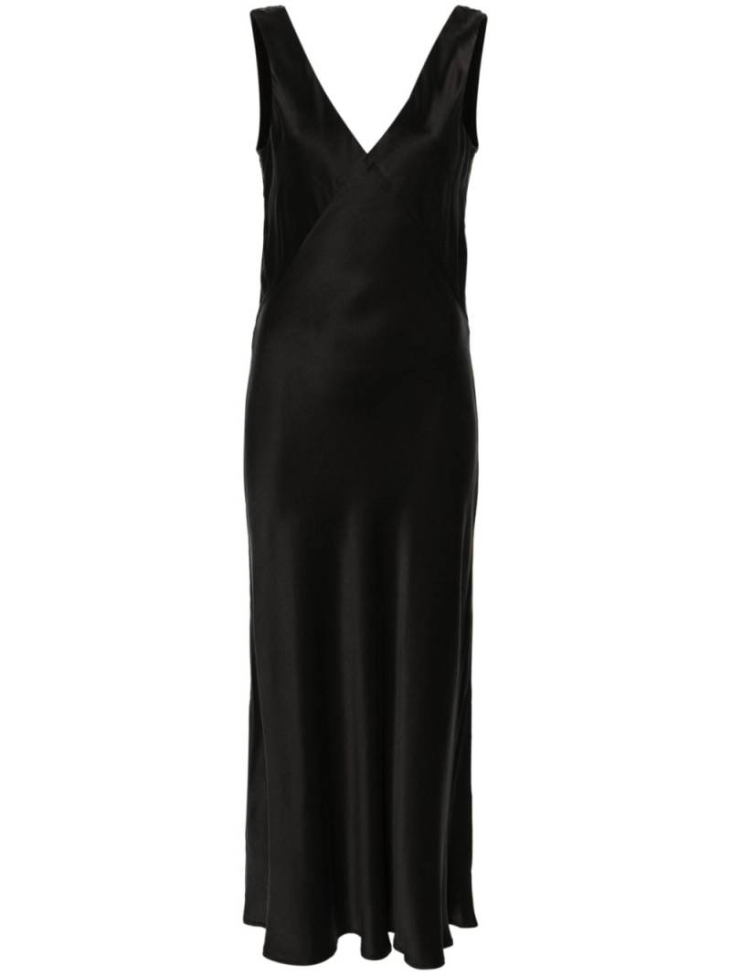 Asceno Bordeaux silk maxi dress - Black von Asceno