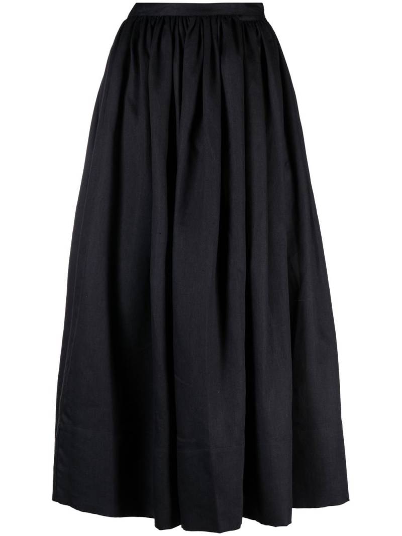 Asceno Coco full linen midi skirt - Black von Asceno