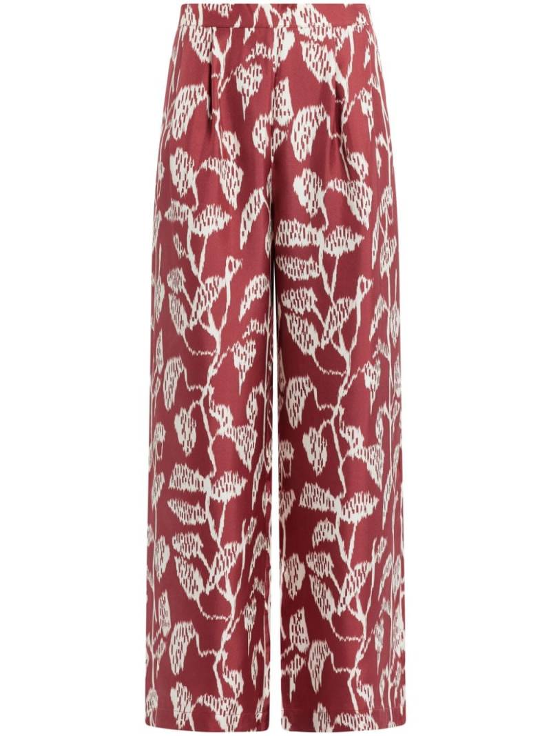 Asceno floral-print flared trousers von Asceno