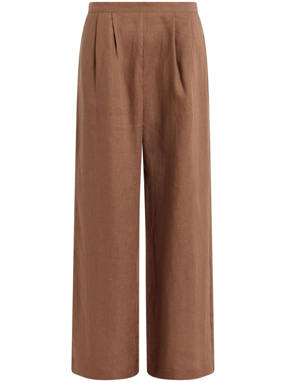 Asceno linen flared trousers - Brown von Asceno