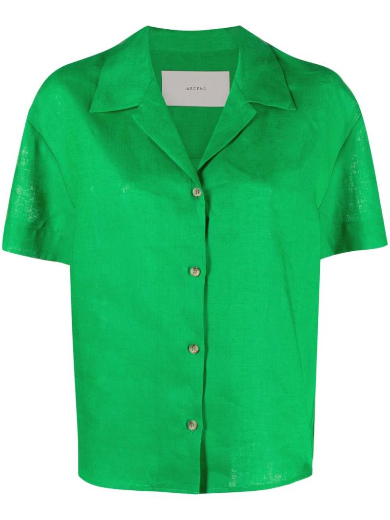 Asceno short-sleeve linen shirt - Green von Asceno