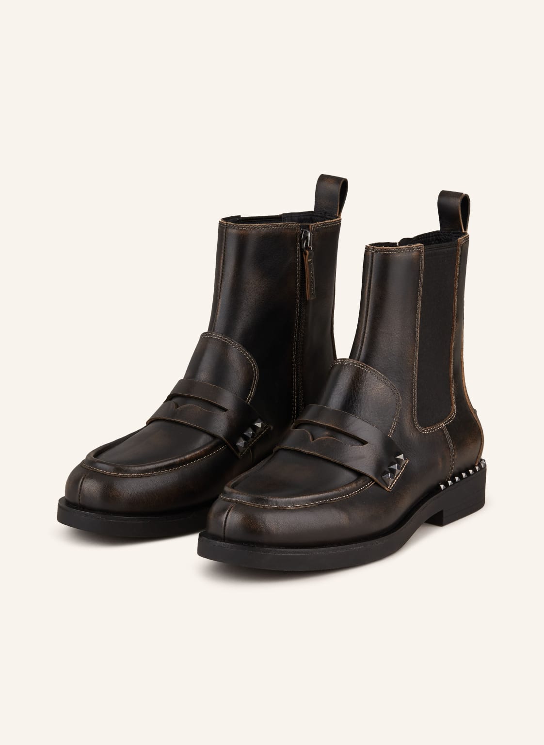 Ash Chelsea-Boots Wings Mit Nieten schwarz von Ash