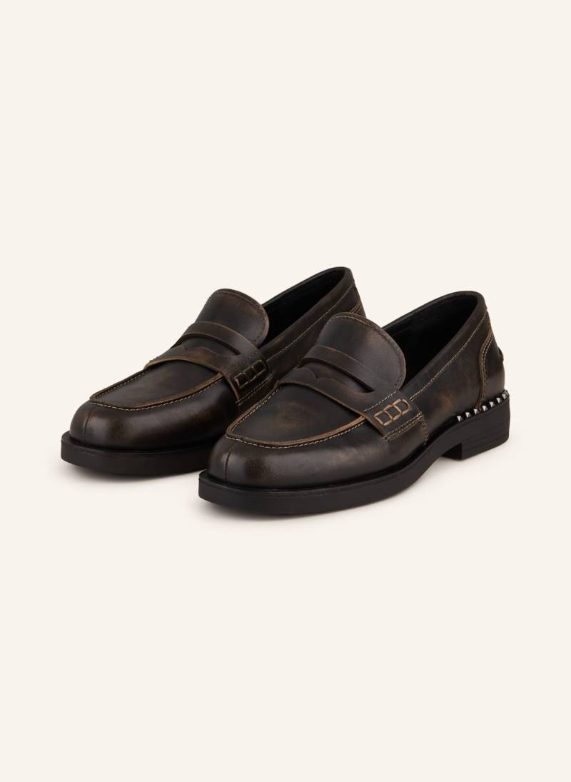 Ash Penny-Loafer Winona Mit Nieten braun von Ash