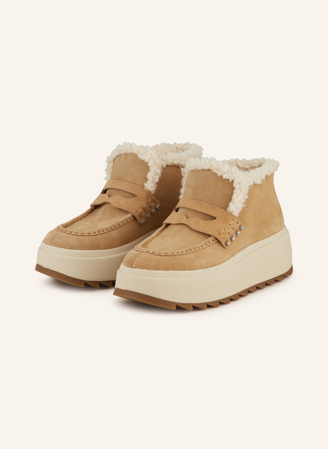 Ash Plateau-Boots Magic Mit Nieten beige von Ash