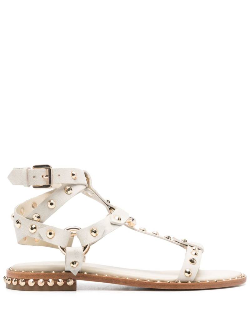 Ash stud-embellished leather flat sandals - Neutrals von Ash