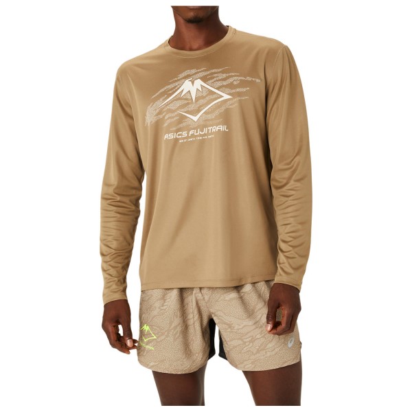 Asics - Fujitrail Logo L/S Top - Laufshirt Gr M;S beige;schwarz von Asics