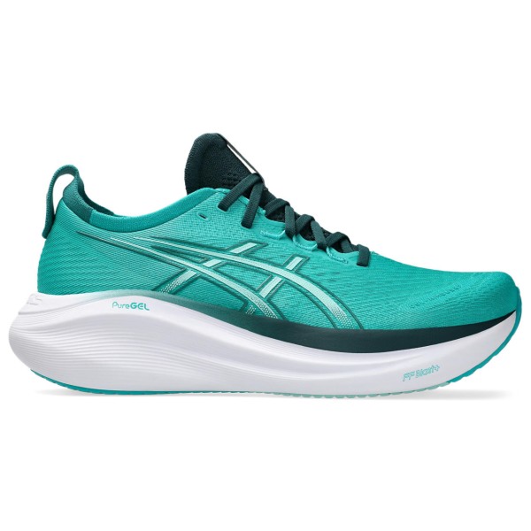 Asics - Gel-Nimbus 27 - Runningschuhe Gr 10;10,5;11;11,5;12;12,5;13;14;15;8;8,5;9;9,5 grau/schwarz;schwarz;türkis Asics - Gel-Nimbus 27 - Runningschuhe Gr 10;10,5;11;11,5;12;12,5;13;14;15;8;8,5;9;9,5 grau/schwarz;schwarz;türkis von Asics