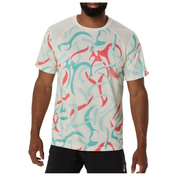 Asics - Road All Over Print S/S Top - Laufshirt Gr L grau von Asics