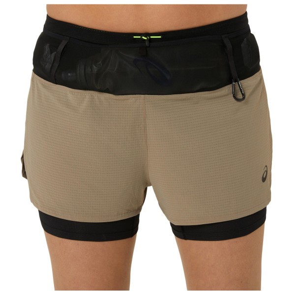 Asics - Women's Fujitrail 2-in-1 Short - Laufshorts Gr L beige von Asics