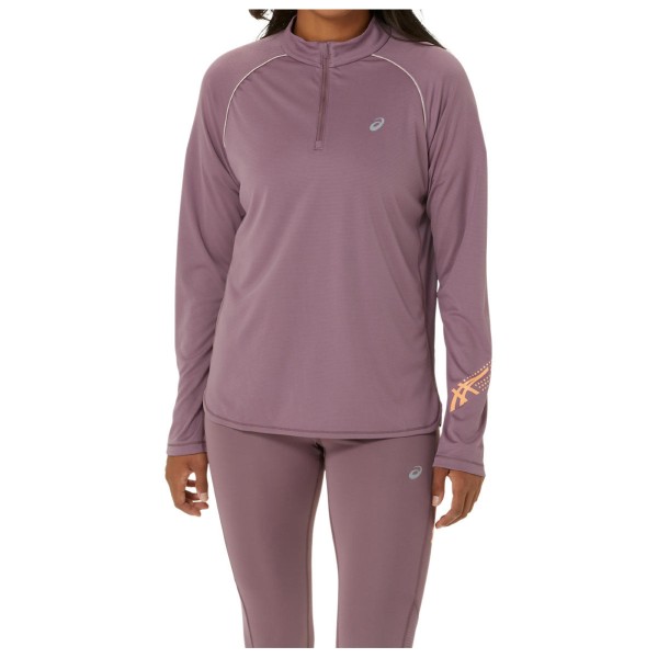 Asics - Women's Icon 1/2 Zip L/S Top - Laufshirt Gr L braun von Asics