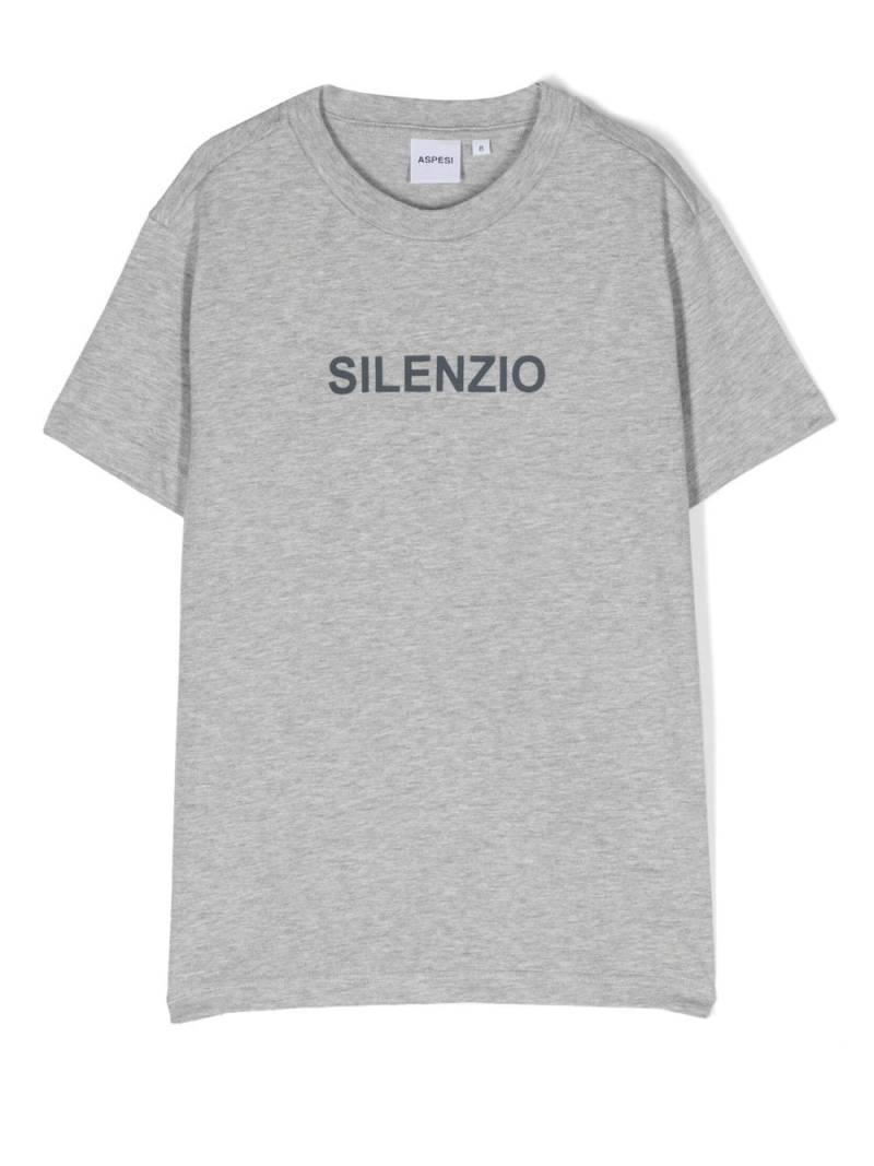 Aspesi Kids 'Silenzio' short-sleeve T-shirt - Grey von Aspesi Kids