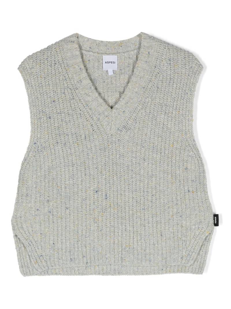 Aspesi Kids V-neck knitted vest - Grey von Aspesi Kids