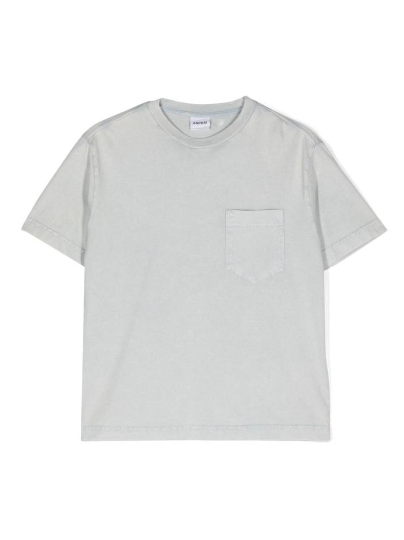 Aspesi Kids bleached-effect cotton T-shirt - Blue von Aspesi Kids