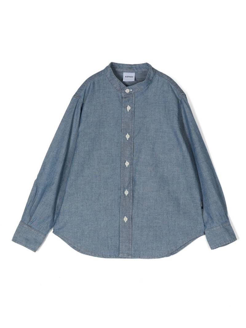 Aspesi Kids button-up collarless shirt - Blue von Aspesi Kids