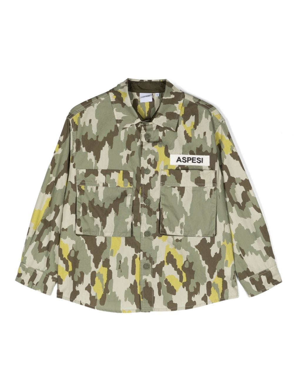 Aspesi Kids camouflage-print cotton shirt - Green von Aspesi Kids