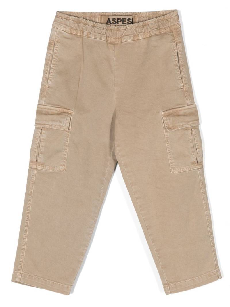 Aspesi Kids cargo cotton trousers - Neutrals von Aspesi Kids