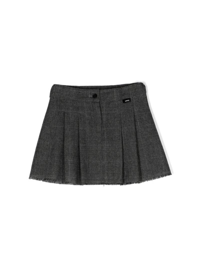 Aspesi Kids checked pleated skirt - Grey von Aspesi Kids