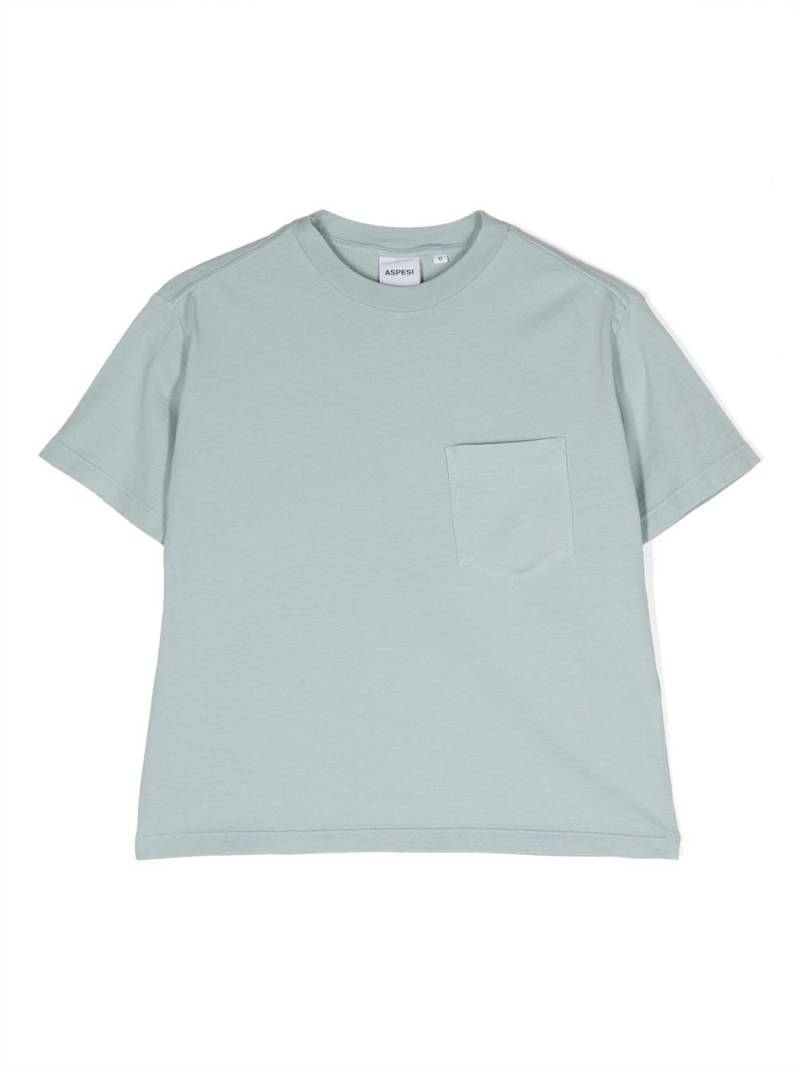 Aspesi Kids chest-pocket cotton T-shirt - Blue von Aspesi Kids