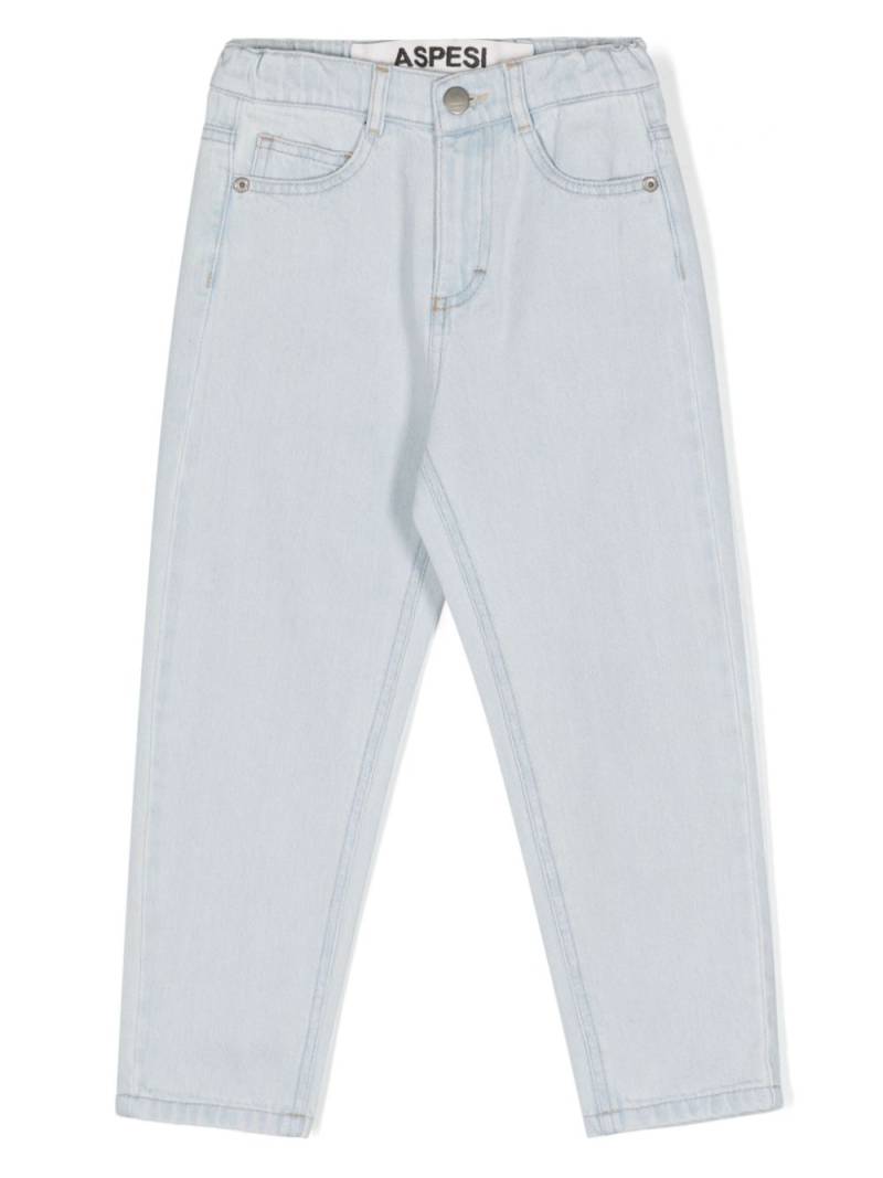 Aspesi Kids elasticated-waist tapered jeans - Blue von Aspesi Kids