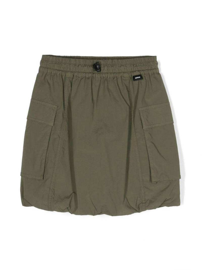 Aspesi Kids elasticated-waistband cargo skirt - Green von Aspesi Kids