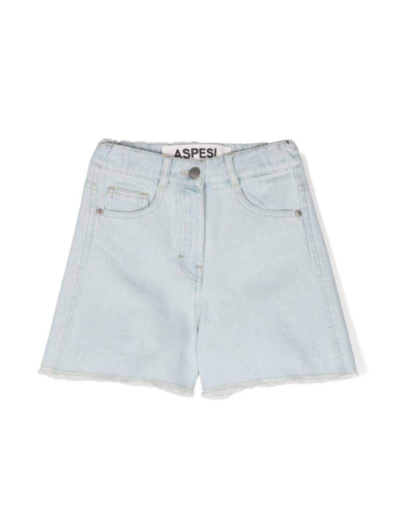 Aspesi Kids frayed denim shorts - Blue von Aspesi Kids