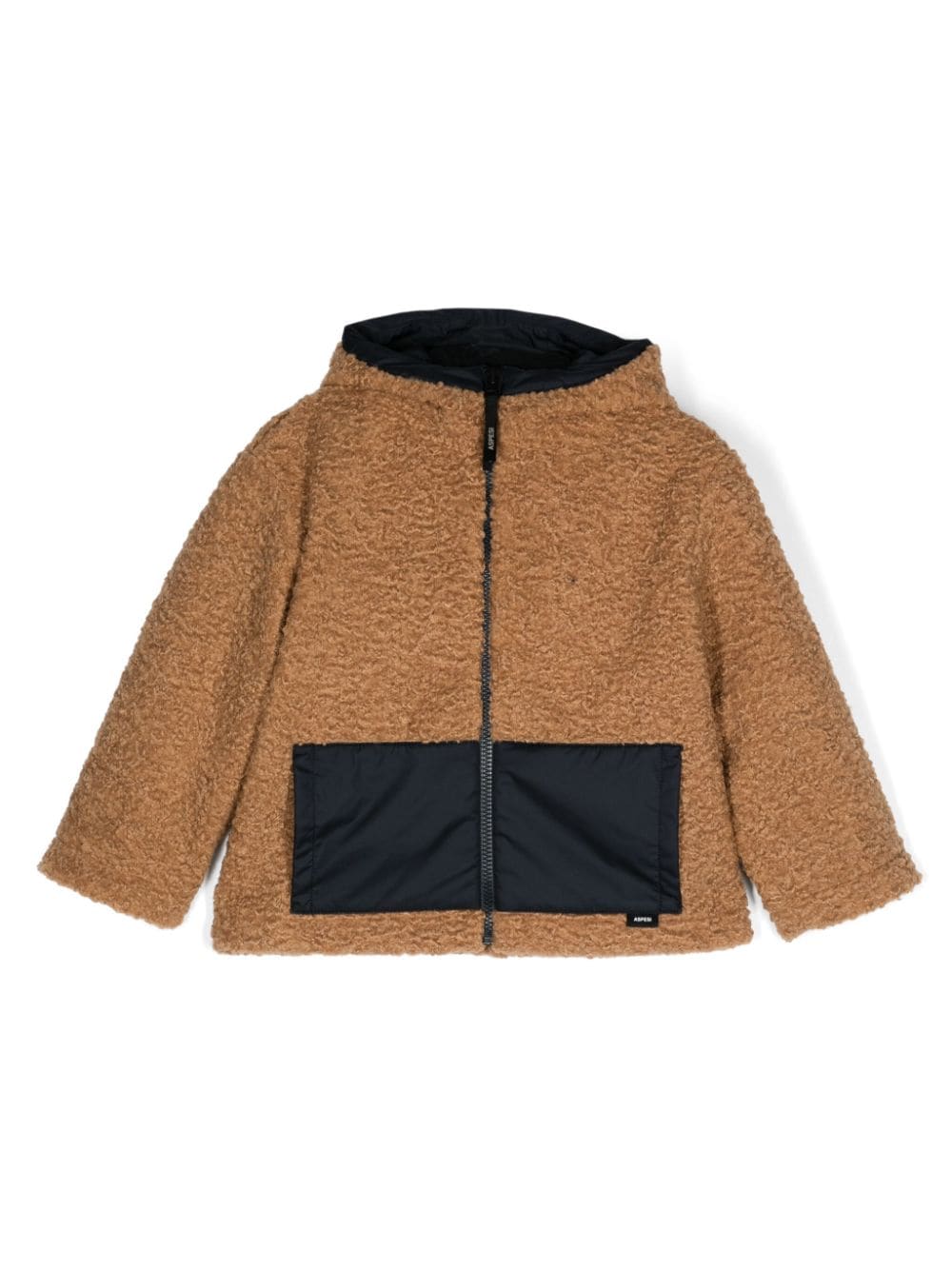 Aspesi Kids hooded shearling jacket - Brown von Aspesi Kids