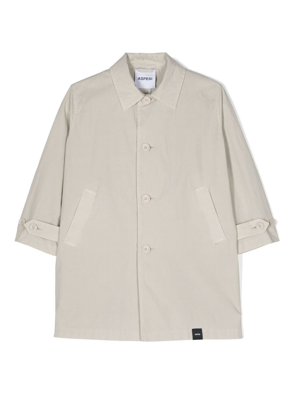 Aspesi Kids logo-patch trench coat - Neutrals von Aspesi Kids