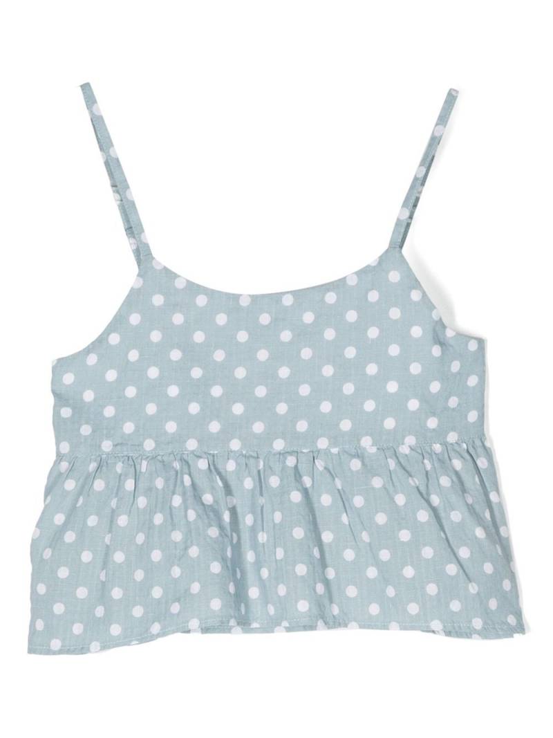 Aspesi Kids polka-dot cropped top - Blue von Aspesi Kids