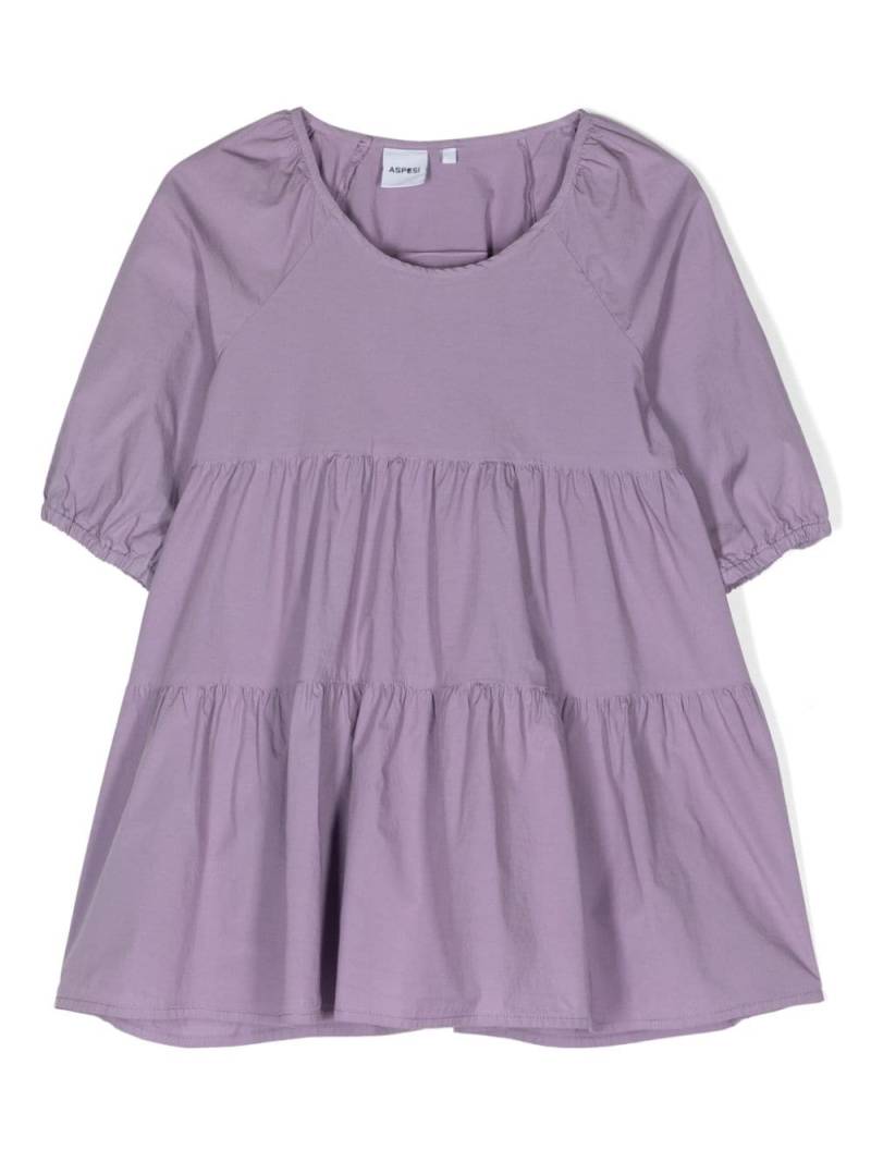 Aspesi Kids poplin tiered dress - Purple von Aspesi Kids