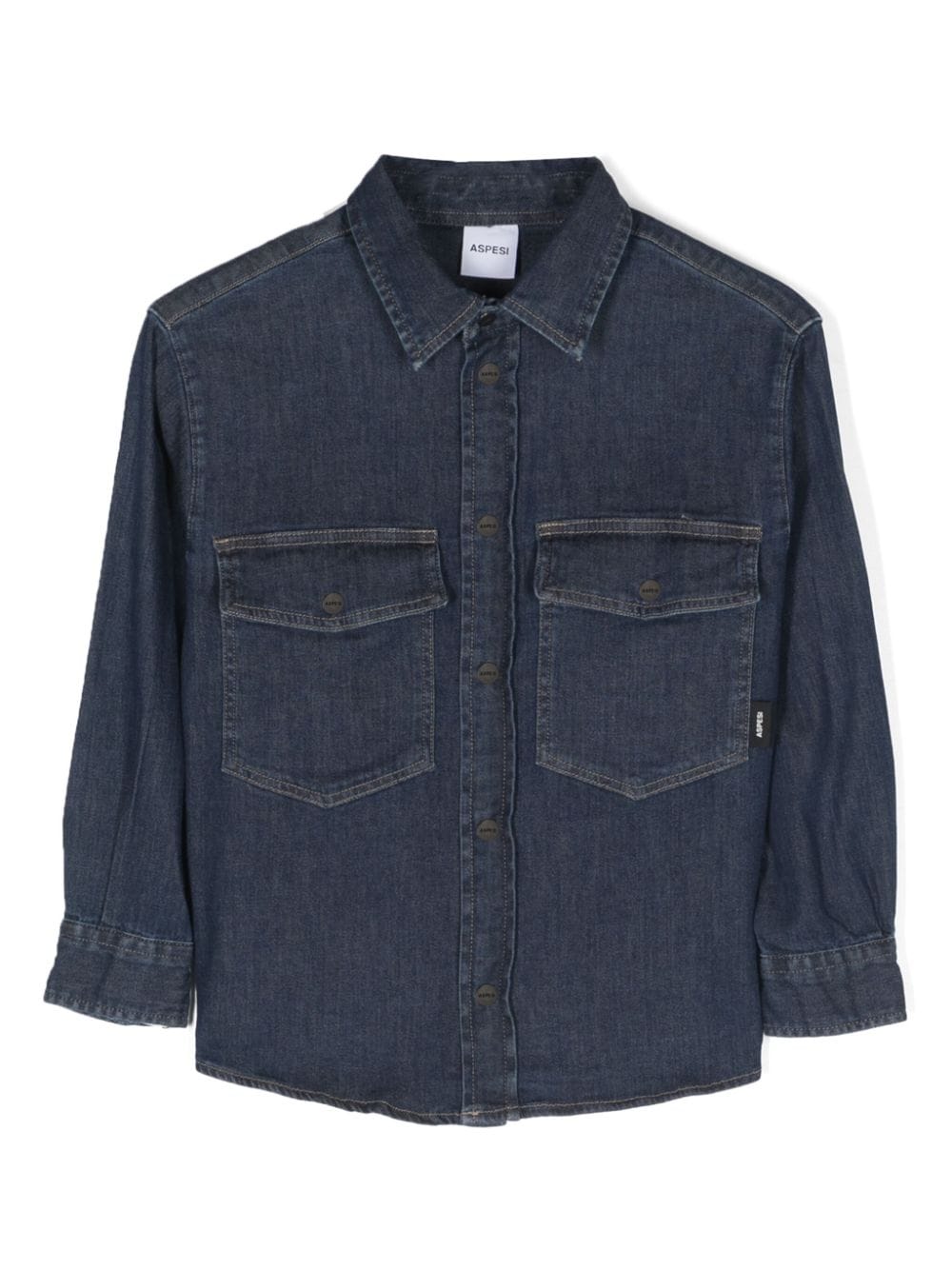 Aspesi Kids press-stud denim shirt - Blue von Aspesi Kids