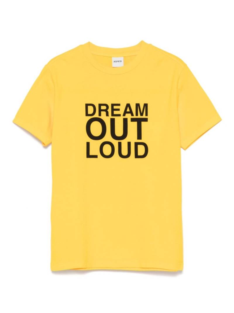 Aspesi Kids slogan-print T-shirt - Yellow von Aspesi Kids