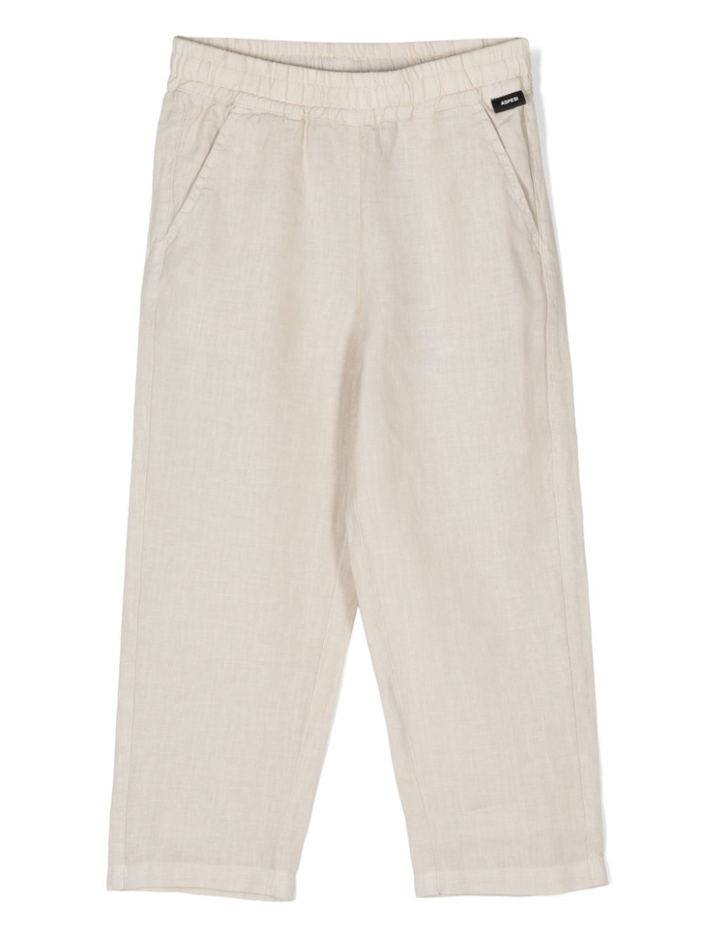 Aspesi Kids straight-leg linen trousers - Neutrals von Aspesi Kids