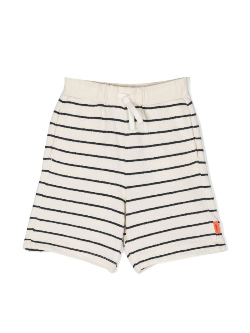 Aspesi Kids stripe-print cotton track shorts - Neutrals von Aspesi Kids