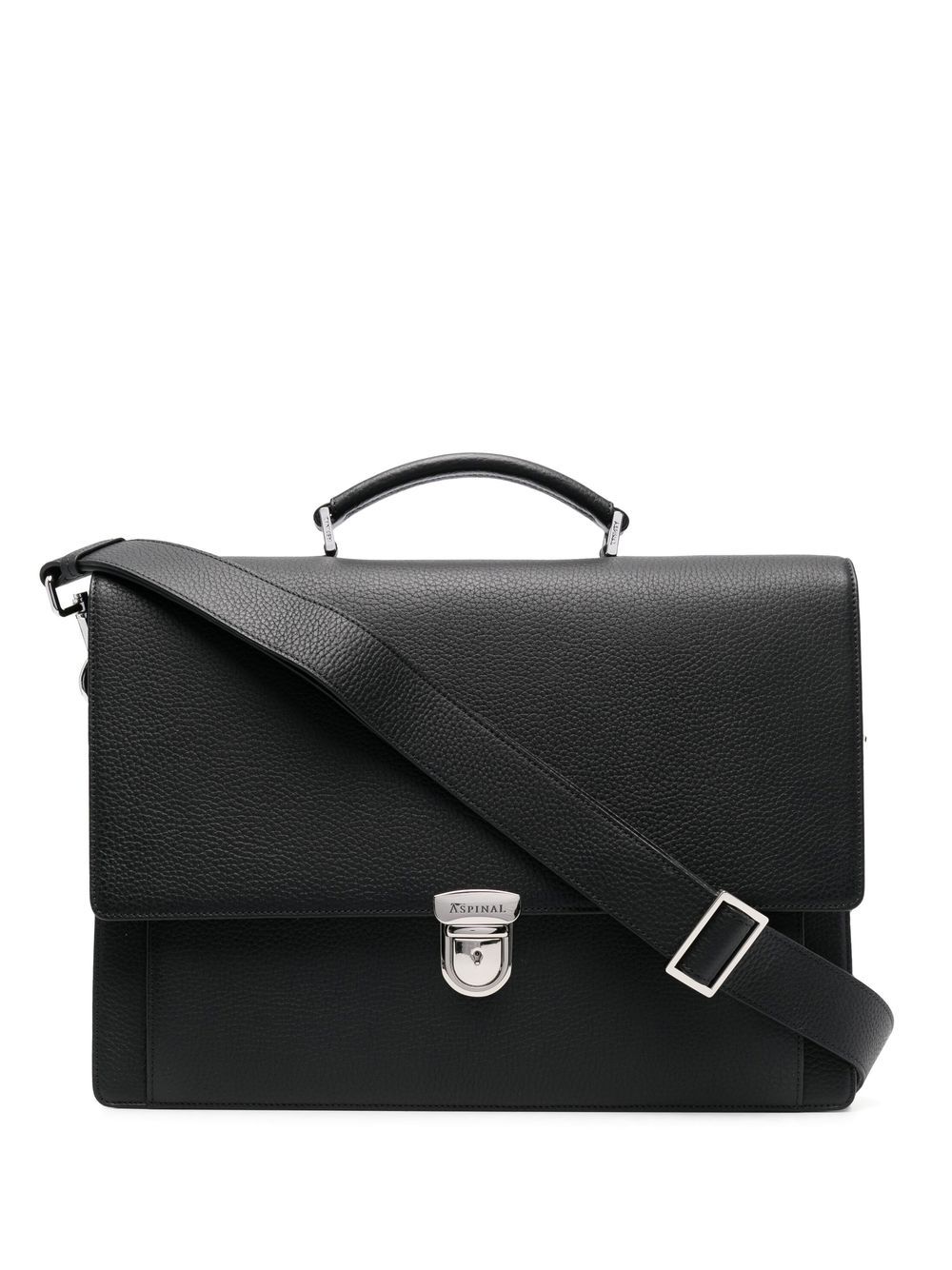 Aspinal Of London City Laptop leather briefcase - Black von Aspinal Of London